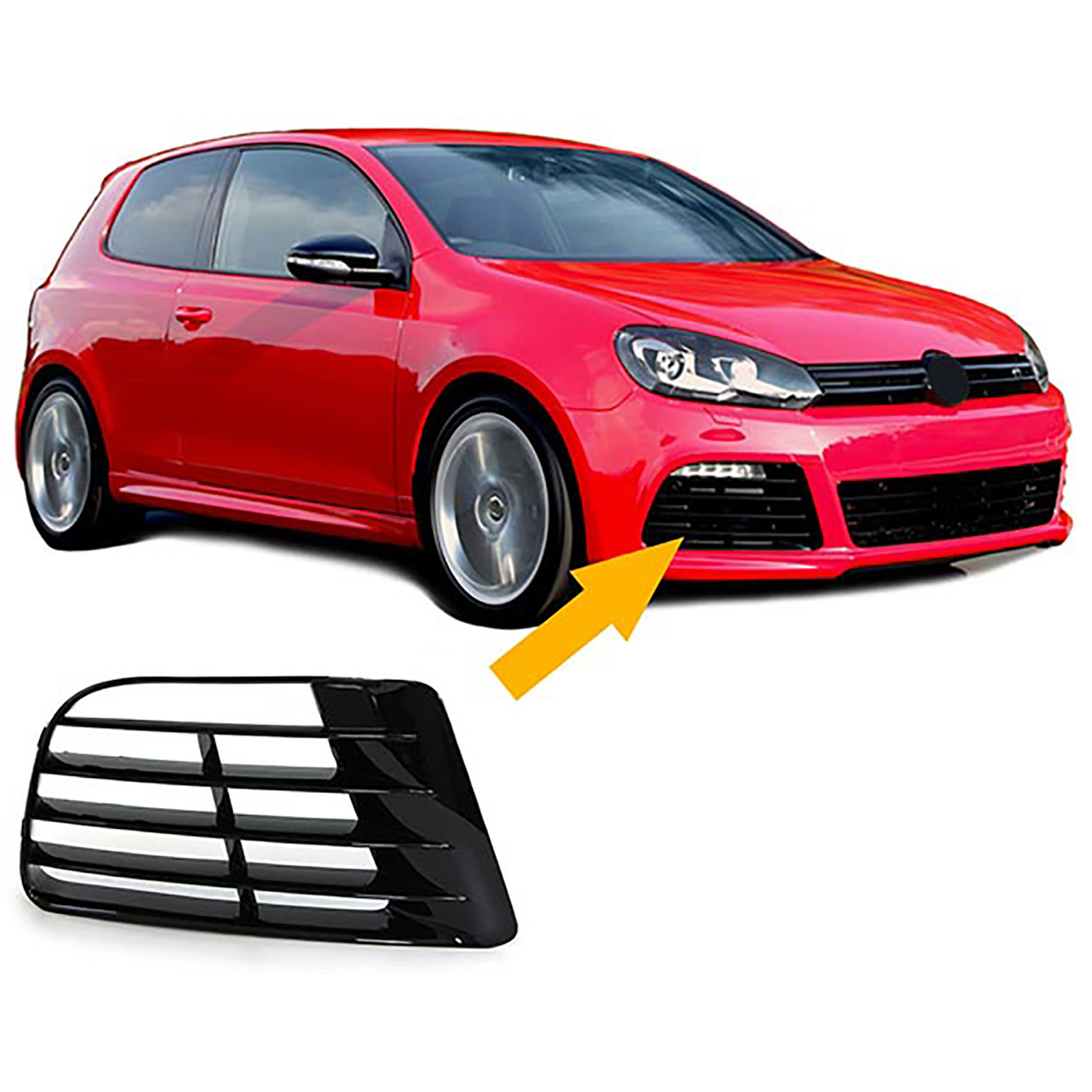Autogrille - rechts - voor VW Golf 6 5K1 2009-2013