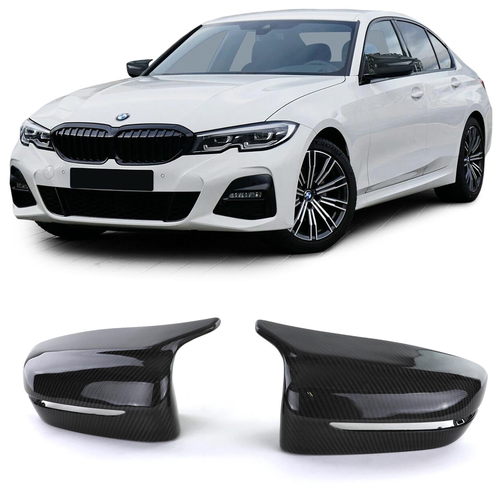Spiegelkappen - geschikt voor BMW 3 G20 G21 G30 G31 G11 G14 G15 G16 2019 - carbon look
