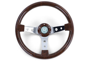 Autostuur - racestuur - houtlook - ø 350 mm - bruin