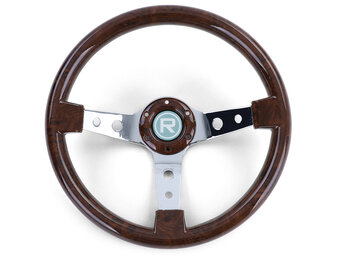 Autostuur - racestuur - houtlook - ø 350 mm - bruin