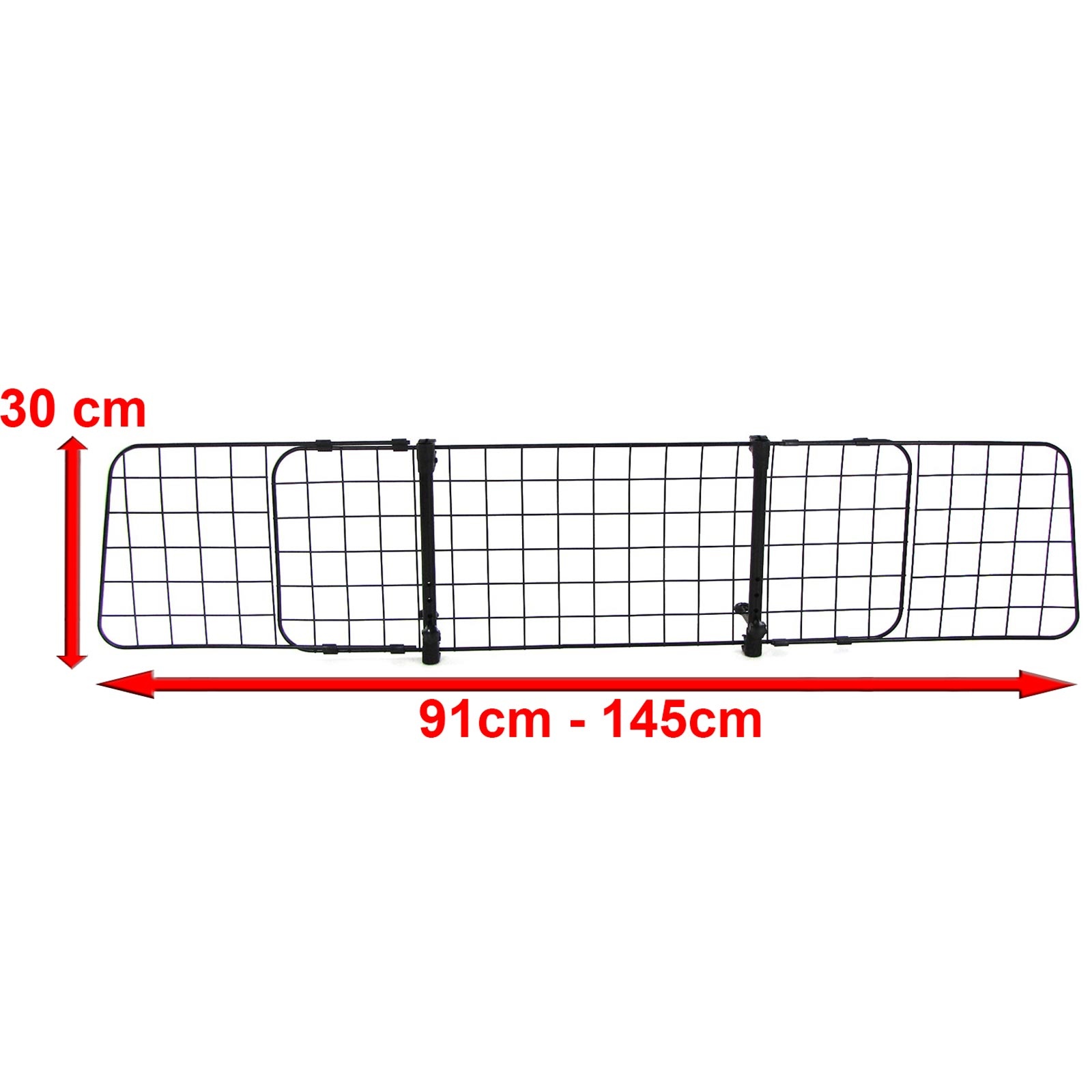 Auto hondenrek - verstelbaar - 91-145x30 cm - zwart
