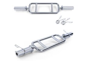 Halterstang - bicep en triceps trainer - 88,5 cm - chroom