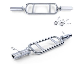 Halterstang - bicep en triceps trainer - 88,5 cm - chroom