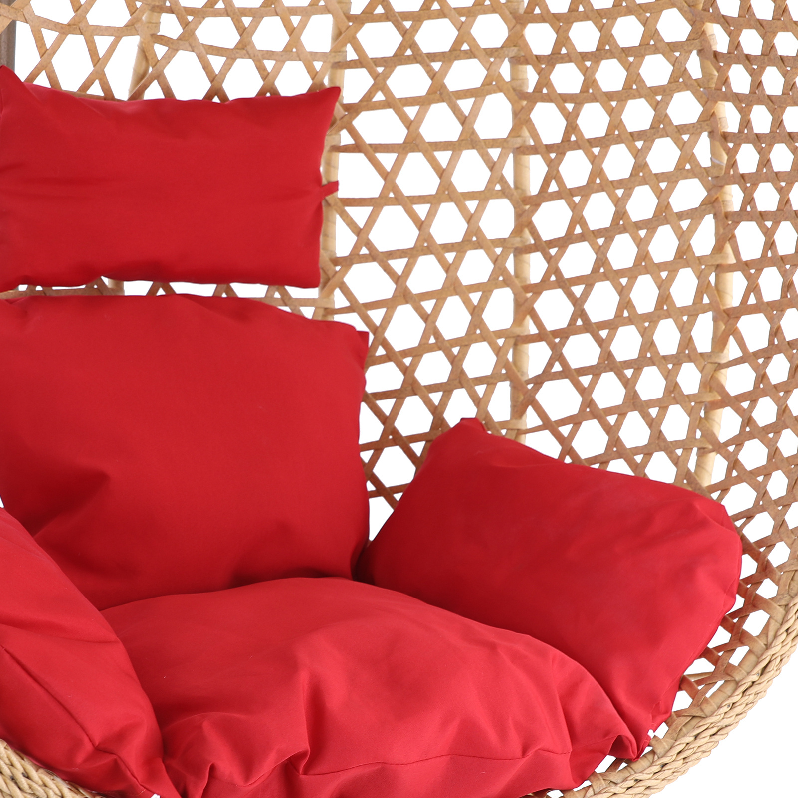 Hangstoel - ei stoel - met kussens - 95x106x65 cm - rood bruin beige