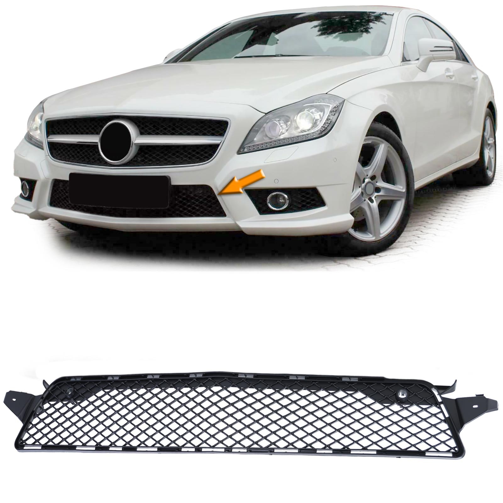 Autogrille geschikt voor Mercedes CLS type-C218 2011-2014 - zwart
