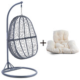 Hangstoel - ei stoel - 90x117x60 cm - met kussen - grijs beige