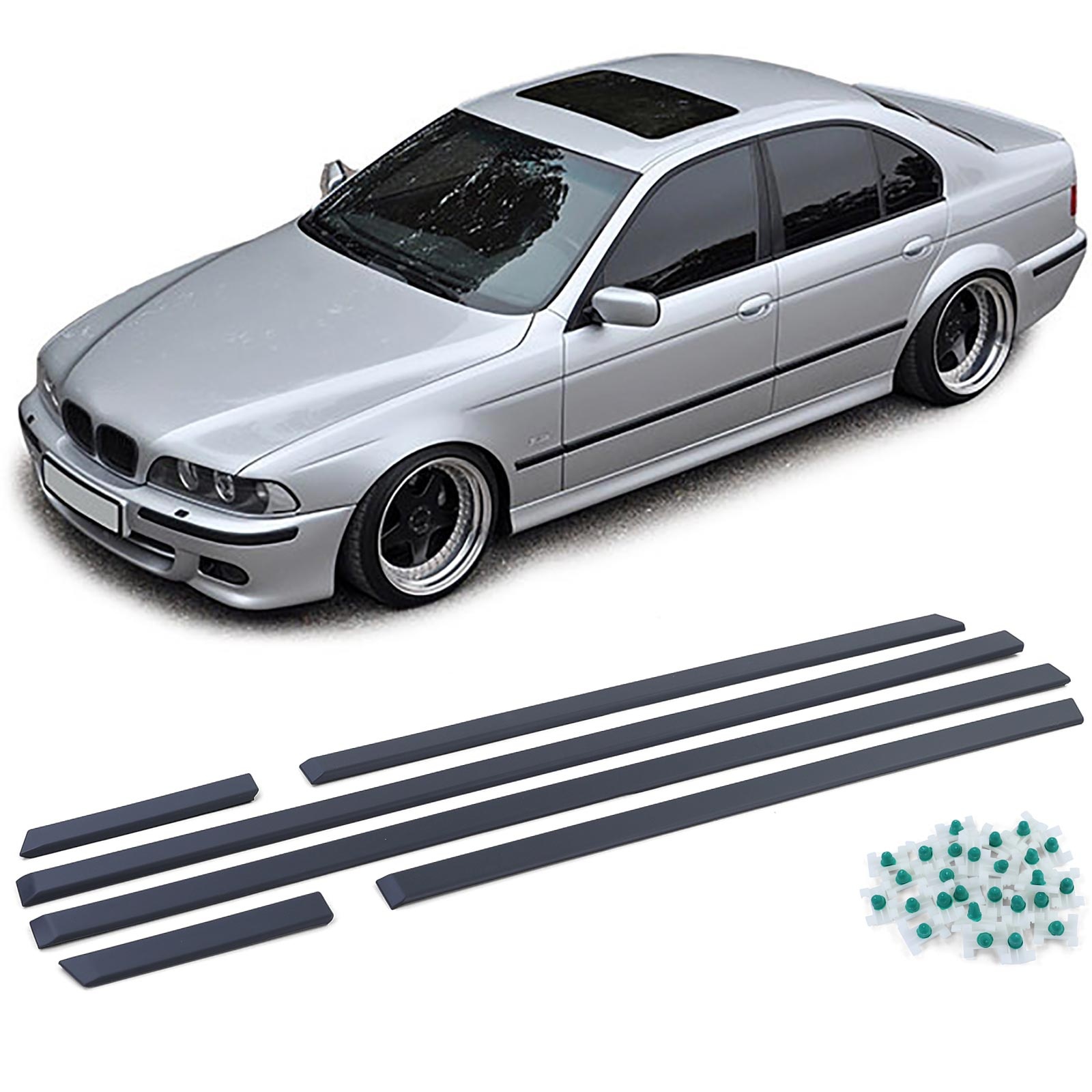Stootlijsten - voor BMW 5 serie type-E39 1995-2003 - matte zwart
