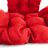 Hangstoel - ei stoel - 90x117x60 cm - met kussen - grijs rood