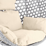 Hangstoel - grijs - 95x106x65 cm - met kussens - beige