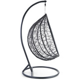 Hangstoel - zwart - 120x106x70 cm - met kussen - oranje