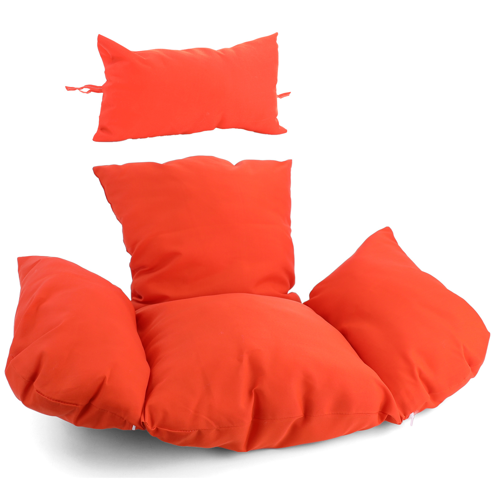 Hangstoel - zwart - 120x106x70 cm - met kussen - oranje