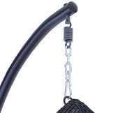 Hangstoel - zwart - 120x106x70 cm - met kussen - oranje