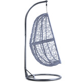 Hangstoel - zilver lichtgrijs - 90x117x60 cm - turquoise kussen