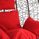 Hangstoel - ei stoel - 95x110x65 cm - met kussen - bruin rood