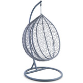 Hangstoel - grijs - 120x106x70 cm - met kussen - rood