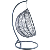 Hangstoel - grijs - 120x106x70 cm - met kussen - rood