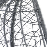 Hangstoel - grijs - 120x106x70 cm - met kussen - rood