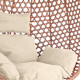 Hangstoel - bruin - 120x106x70 cm - met kussen - beige