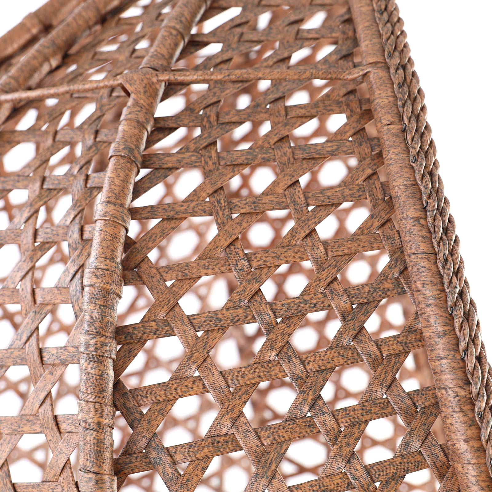 Hangstoel - bruin - 120x106x70 cm - met kussen - beige