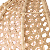 Hangstoel - bruin beige - 106x120x70 cm - met rode kussen