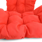 Hangstoel - zilver lichtgrijs - 90x117x60 cm - oranje kussen