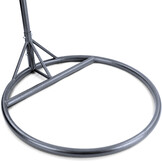 Hangstoel - zilver lichtgrijs - 90x117x60 cm - oranje kussen