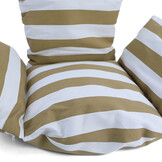 Hangstoel - lichtgrijs zilver - 110x95x65 cm - gestreept kussen