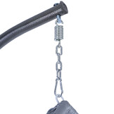 Hangstoel - lichtgrijs zilver - 110x95x65 cm - gestreept kussen