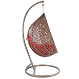 Hangstoel - bruin - 120x106x70 cm - met kussen - rood