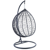 Hangstoel - ei stoel - 95x110x65 cm - met kussen - zwart