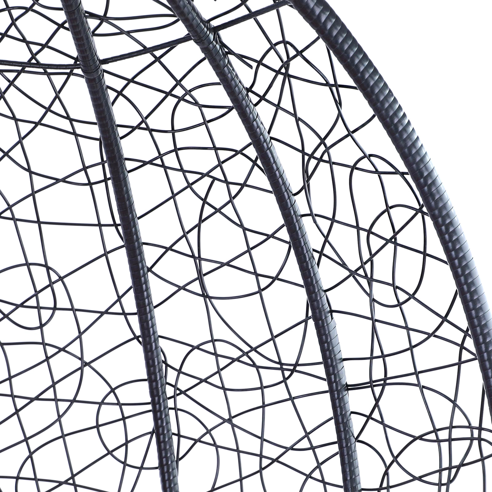 Hangstoel - ei stoel - 95x110x65 cm - met kussen - zwart