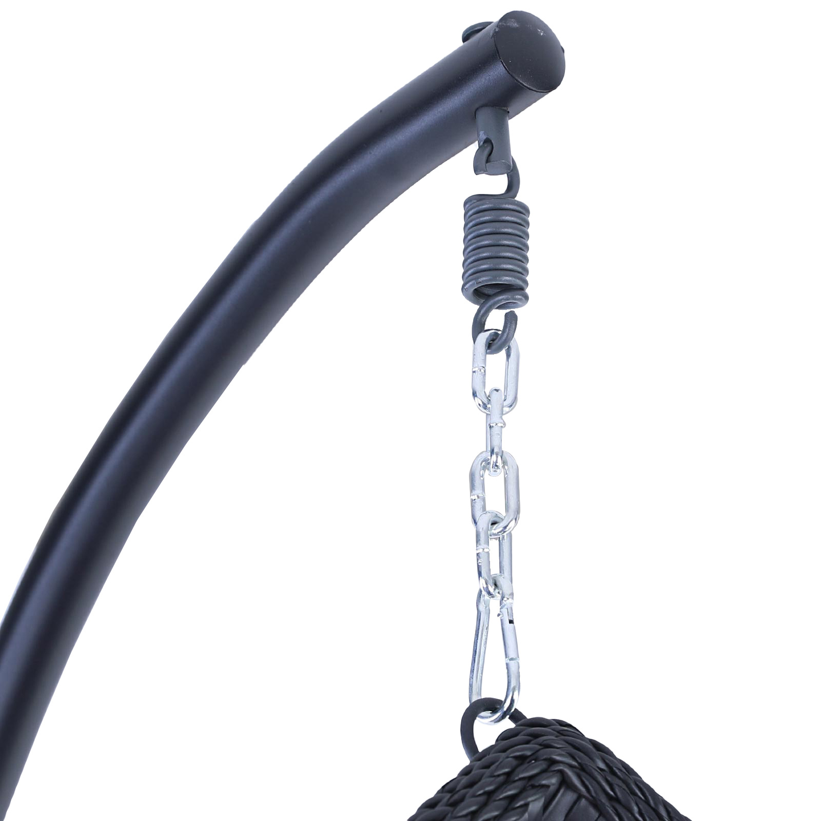 Hangstoel - ei stoel - 95x110x65 cm - met kussen - zwart
