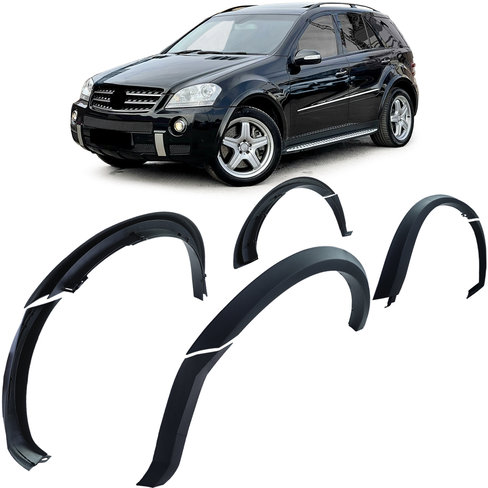 Spatbordverbreders - voor Mercedes ML type-W164 2005-2011 - kunststof