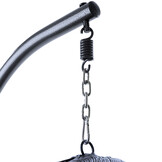 Hangstoel - zilver lichtgrijs - 90x117x60 cm - gestreept kussen