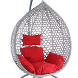 Hangstoel - grijs - 120x106x70 cm - met kussen - rood