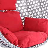 Hangstoel - grijs - 120x106x70 cm - met kussen - rood