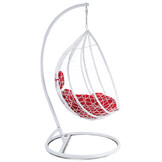 Hangstoel - wit - 120x106x70 cm - met kussen - rood