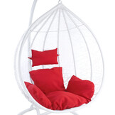 Hangstoel - wit - 120x106x70 cm - met kussen - rood