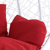 Hangstoel - wit - 120x106x70 cm - met kussen - rood