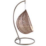 Hangstoel - bruin - 95x106x65 cm - met kussen - beige