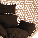 Hangstoel - beige - 95x106x65 cm - met kussen - donkerbruin