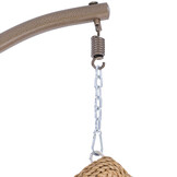 Hangstoel - beige - 95x106x65 cm - met kussen - donkerbruin