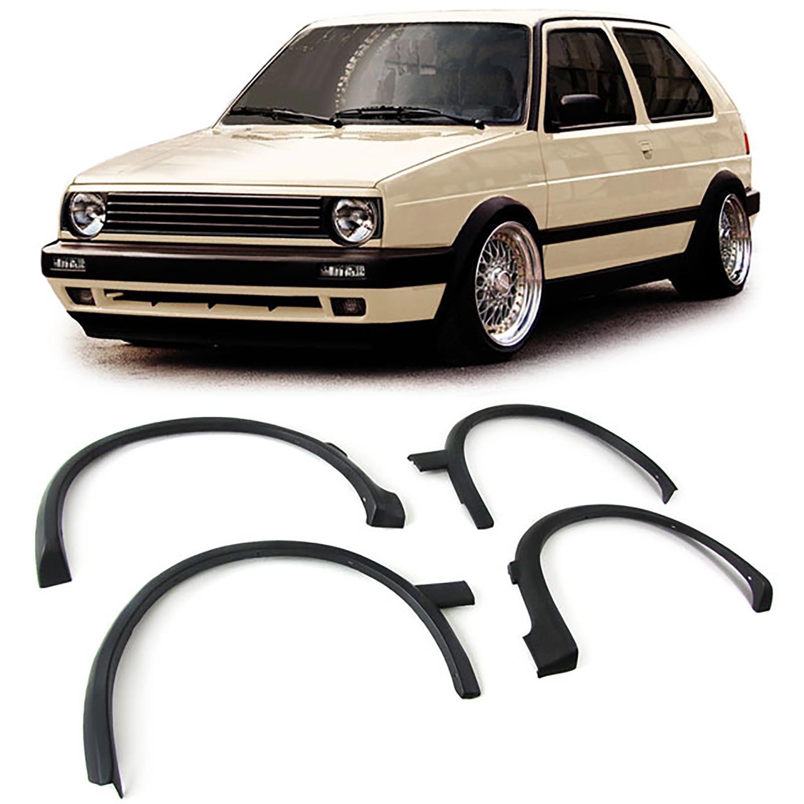 Spatbordverbreders - voor VW Golf 2 type-3- 5 deurs 1987-1991 - sportief