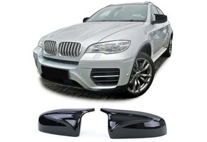 Spiegelkappen - voor BMW X5 X6 type-E70 E71 - zwart glanzend