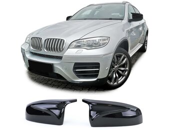 Spiegelkappen - voor BMW X5 X6 type-E70 E71 - zwart glanzend