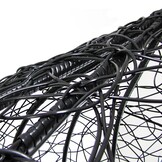 Hangstoel - zwart - 112x95x60 cm - met kussen - beige