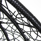 Hangstoel - zwart - 112x95x60 cm - met kussen - beige