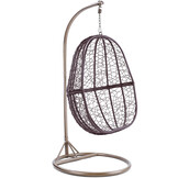 Hangstoel - bruin - 90x117x60 cm - met donkerbruine kussen