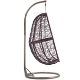 Hangstoel - bruin - 90x117x60 cm - met donkerbruine kussen