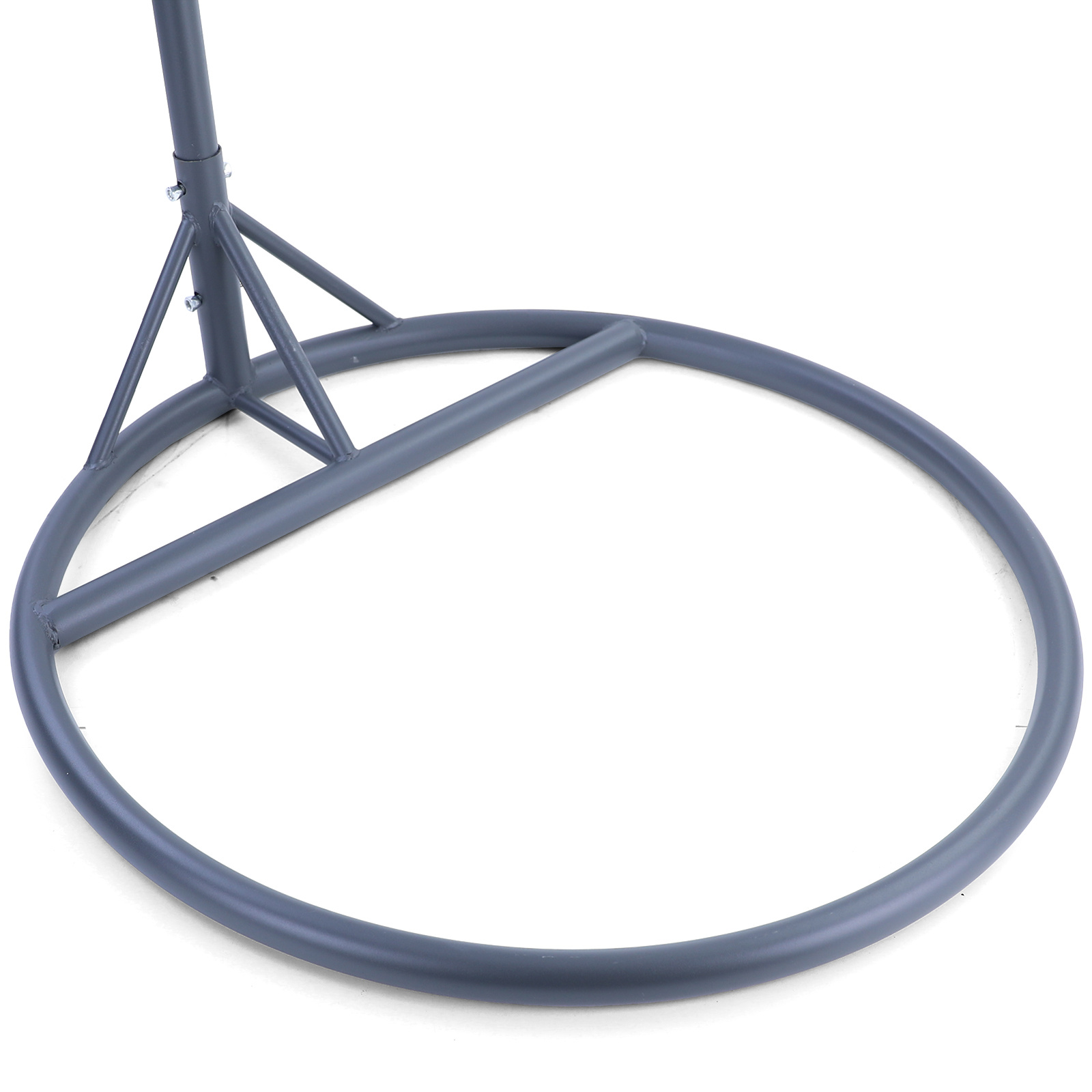 Hangstoel - grijs - 90x117x60 cm - met gestreept kussen